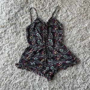 Burgundy boho romper in xs